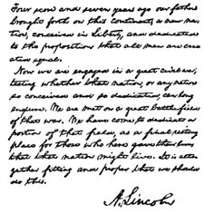 Ol' Honest Abe was down with cursive writing.